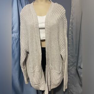 PINK Victoria's Secret Light Gray Knit Cardigan